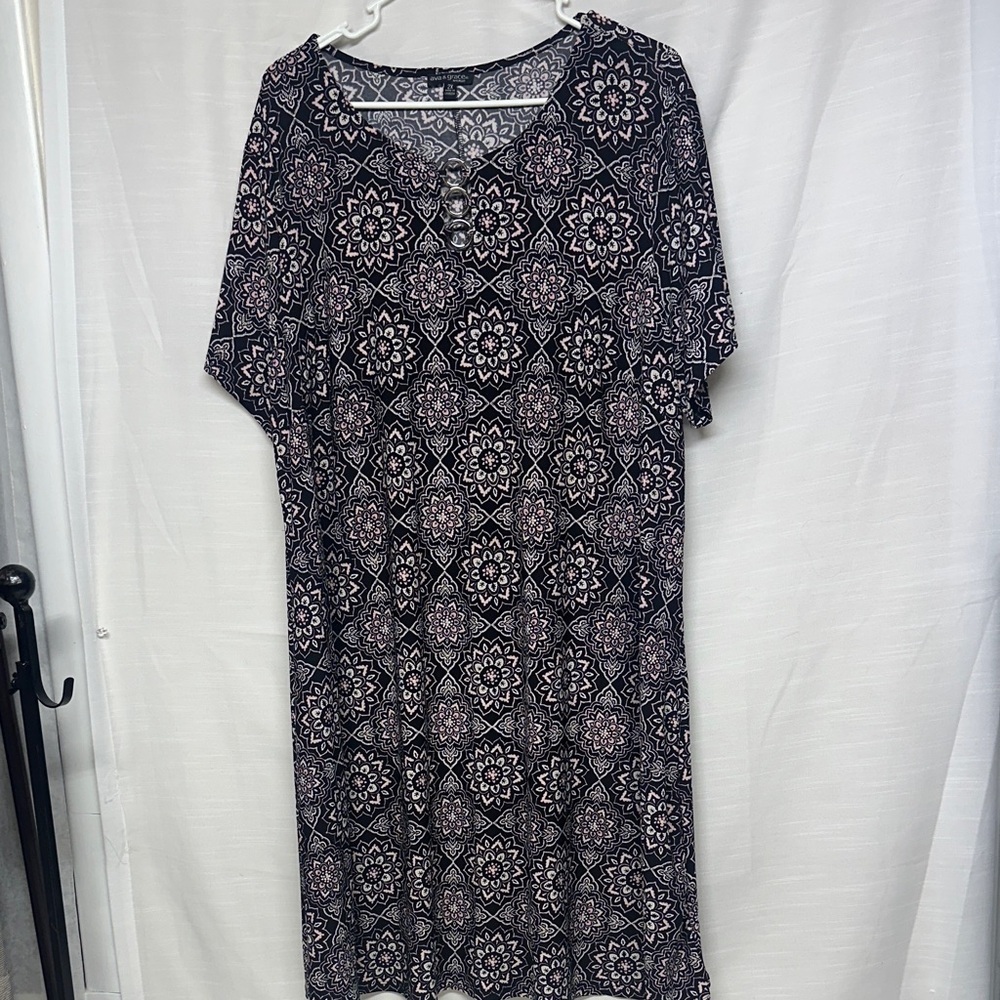 Ava & Grace Black and White Patterned Maxi Dress